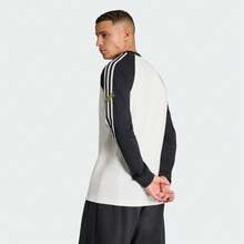 Adidas Camiseta deportiva de rendimiento para hombre , camiseta de manga larga de ajuste delgado casual del Club de Fútbol Juventus KB4456 - Blanco y Negro - Ver 3