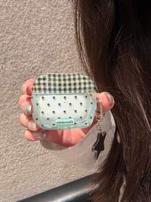Fresh Green Polka Dot Protective Case Compatible With Airpods 4, Pro 3, New Apple Earphone Protective Case Compatible With Airpods Pro 2, Earphone Case For Women, For Spring And Summer - Green - View 3