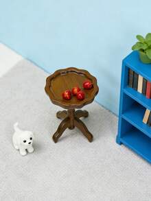 1pc Miniature Dollhouse Round Table, Curved Leg Wooden Table, Desktop Decor, Handcraft, Desktop Drawer, Retro Home Decor Model, Girls Toys, Boys Toys, Miniature Items, Educational Toy To Train Logic Thinking. Can Be Combined To Build And Shoot Mini Scenes. Suitable For Holiday Gifts, Birthday Gifts, Party Events, Christmas Gifts, Halloween Gifts, Carnival Gifts, A Great Choice For Gifts That Can Add Color To Life. - Multicolor - View 5