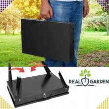Barbacoa de carbón portátil y plegable tipo maleta con soporte y juego de cubiertos, barbacoa compacta para exteriores, ideal para acampar y hacer picnics. - A - Ver 7