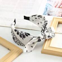 夏季新款简约复古时尚佩斯利花纹蝴蝶结兔耳宽檐亮色布艺发带/头箍 女士 - 彩色 - 查看 9
