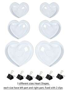 2 khuôn làm sôcôla hình thỏ Phục Sinh bằng nhựa trong suốt, 3 dụng cụ làm bánh sôcôla hình trái tim. - Trong sáng - Xem 8