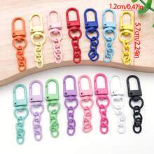 15pcs Colorful Lobster Claw Clasps For Keychains Colorful Metal Swivel Snap Hooks With Key Rings Swivel Clasps Snap Hooks Key Chain Clip Hook Flat Split Keychain Ring For DIY Crafts Accessories - Keychain - View 4
