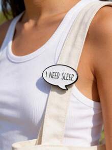 字母图案胸针 - 黑與白 - 查看 5