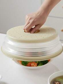 1pc Microwave Silicone Splatter Cover- 2 In 1Collapsible & Multifunctional Food Preservation Lid - Food And Fruit Draining Microwave Cover,Microwave Food Cover,Microwave Plate Cover,Microwave Lid, Kitchen Supplies - Multicolor - View 12