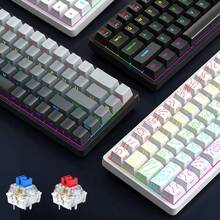APAYADO A68 有线机械键盘，65% 紧凑布局，68 键热插拔，RGB 背光，适合游戏玩家，有线 USB 连接 - 查看 3