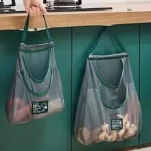 Organizadores de cocina Bolsa de malla reutilizable Bolsa de almacenamiento colgante montada en la pared Red para frutas y verduras Accesorios de cocina - Ver 3