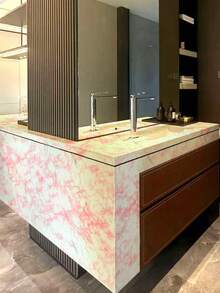 Luxury Aesthetic Pink Marble Texture Wallpaper, Suitable For Living Room, Bedroom, Office, Birthday Party, Anniversary, Valentine's Day, Spring/Summer Events, Home Decor, Event Decoration, Elegant Style, Durable Material, Marble Pattern Design - Redstone - View 1