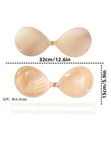 1pc Palm-Shaped Silicone Invisible Bra, Push-Up 3cm Thick Padding, Strapless Breast Pads Suitable For Large And Small Chests, Perfect For Daily Wear, Wedding Dress, Evening Gown, Party - Multicolor - View 12