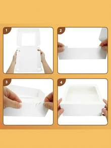 12/6个装 8 x 8 英寸带窗口面包盒、馅饼盒、饼干盒、巧克力草莓盒、蛋糕盒，适用于婚礼、生日、圣诞节、节日等场合。 - 粉色 - 查看 9