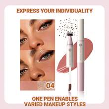 YOUNG VISION 4 Colors Instant Natural Realistic Freckles, Waterproof & Sweatproof Versatile Formula For Multi-Use On Eyes Cheeks Lips, Liquid Blush & Freckle Stamp Pen Perfect For Wild Sunburn Makeup, Daily Streetwear/Dates/Parties. - 彩色 - 查看 13
