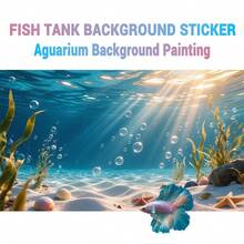 Sunlight Bubble Seaweed, Aquarium Background Painting, Aquarium Background Sticker, Reptile Terrarium Background Sticker, Front Self-Adhesive, Aquarium Landscape Decor, Aquarium Decorations - A - View 9