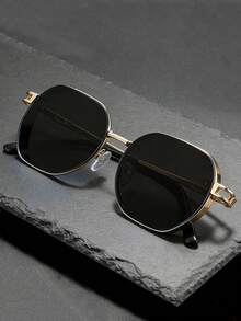 1 Cặp kính râm nữ kiểu dáng tối giản hình bầu dục, gọng kim loại, chống tia UV400, phong cách đường phố hiện đại, kiểu dáng đi làm hàng ngày. - Nhiều màu - Xem 4