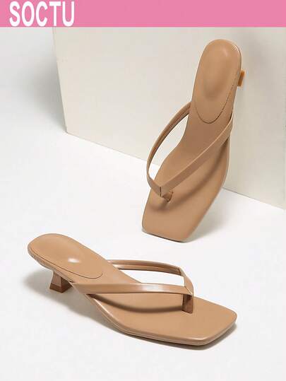 Sandalias planas de punta redonda, cómodas y con tacón de gatito sexy y de moda para la playa