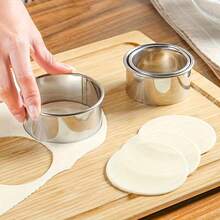 3pcs Stainless Steel Round Dumpling Mold Cutter, Cookie Cake Pastry Dough Cutting Tool, Kitchen Restaurant Accessories - View 5