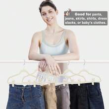 20pcs Beige Velvet Clips, Suitable For Skirt Hangers, Strong Velvet Clips, Also Suitable For Ivory Velvet Hangers - Multicolor - View 7