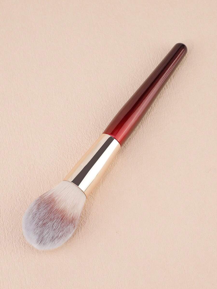 Large Concealer Brush Red Soft Synthetic Hair Round Tapered Makeup Brush For Liquid And Cream Foundation Blusher - Red - View 1