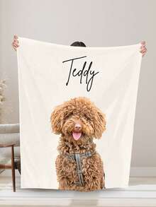 Manta personalizada para mascotas con foto de mascota + nombre. Manta personalizada para perro, manta con foto de gato, manta con foto de mascota, manta con retrato de perro, regalo para mamá de perro, regalo para papá de perro - Multicolor - Ver 1