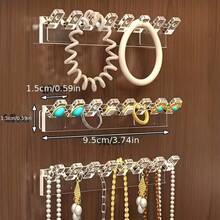 3/6pcs Acrylic Wall Mounted Jewelry Organizer Hooks - Durable Polished Plastic Multi-Function Hook Design For Necklaces, Earrings, Rings And Bracelets - Space-Saving Storage Solution For Bathroom And Bedroom, Hanging Jewelry Holder, Minimalist Decor, Sturdy Structure, Essential For Small Space Living - Multicolor - View 6