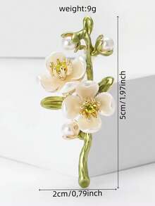 1 chiếc ghim cài áo hình hoa nhài thời trang, phụ kiện trang phục thanh lịch, ghim cài ve áo đa năng. - Nhiều màu - Xem 4