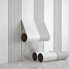 1卷3D立体压纹自粘凹槽网格墙板，118英寸 x 15.7英寸 - 厚实耐用，即撕即贴，易于清洁，木纹乙烯基壁纸，适用于室内家居装饰、厨房、浴室、客厅、卧室墙面翻新 - 格柵卷 - 查看 16