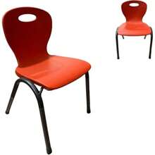 Silla Plástica Apilable para Niños Armazón de Acero 50 cm de Altura 40 cm de Ancho Roja - Rojo - Ver 1