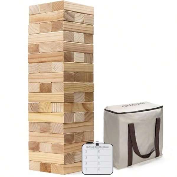 - Torre de Madera Grande de 3 pies Incluye Reglas adicionales con Tablero de Juego Elige tu Estilo