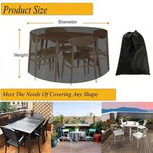 31x32in Patio Outdoor Table Covers Round 420D Oxford Fabric Patio Furniture Covers Outdoor Dining Set Cover Anti-Fading Cover for Deck Lawn White 51x35in - Blanco - Ver 7