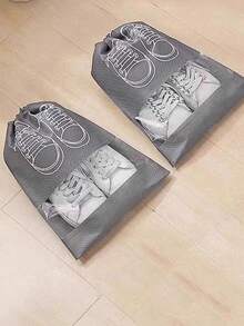 1/5PCS Shoe Storage Bag Wardrobe Organizer Non-Woven Shoe Bag Travel Tote Bag Waterproof Bag Clothing Classification Bag - Grey - View 7