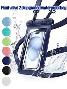 Fluid Valve 2.0 防水手机袋，IPX8 级漂浮防水手机壳，带挂绳，通用防水袋，适用于 17pro/17promax/17/16 /15pro/15/14/13 Pro Max、Galaxy S24/S23，游泳、沙滩、皮划艇、潜水等户外活动的手机干袋 - 白色 - 查看 1