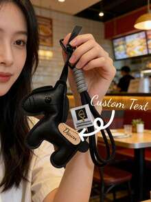 1pc Customizable Little Horse Pendant, Wealth Auspicious Gift, Bag Charm, Keychain, Leather Keyring, Leather Keyholder, Personalized Bag & Earphone Accessories, Fashionable Travel Gift For Friends And Family - Multicolor - View 8