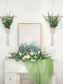 30/60 Artificial Eucalyptus Leaves, Artificial Greenery Suitable For Wedding Bouquets, Wreaths, Vase Arrangements, Floral Decorations, Home Bedroom Decor, Garden Decor - Green 1 - View 5