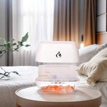 Simulated Flame Wood Grain Aroma Diffuser Humidifier, 7-Color LED Light Large Mist Volume, Home Essential Oil Diffuser & Air Humidifier - Multi Scents - View 3