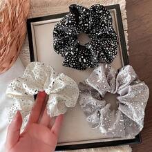 1个奢华宽版水钻发圈，闪亮马尾辫发圈，丸子头扎带 - 彩色 - 查看 1