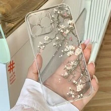 Ốp điện thoại trong suốt, đục lỗ, họa tiết hoa lan trắng trang nhã, thích hợp làm quà tặng sinh nhật và Giáng sinh cho các cặp đôi, phụ nữ, con gái, bạn gái và các cô gái tuổi teen. Phiên bản quốc tế, không phải phiên bản nội địa. - Trong sáng - Xem 2