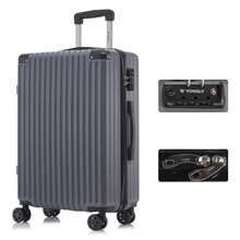 YONSLY Large Suitcase 20/24/28 Inches With YKK Zipper TSA Lock 4 360° Wheels Spinner Mesh Pocket Soft Rubber Handle Travel Suitcase For Short Trips - 深灰色 - 查看 10