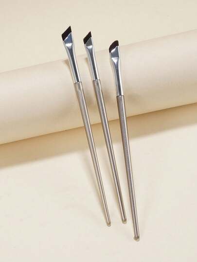 3pcs Eye Makeup Brush,Including Angled Eyeliner Brush, Eyebrow Brush, And Ultra-Fine Sickle Shaped Eyeliner Brush,Precision Eye Makeup Brushes,Professional Eyeliner Brush,Portable Eye Makeup Tools,Easy To Describe Delicate Beautiful Eye Makeup