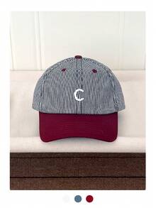 Patchwork Baseball Cap, Ins Dopamine Embroidery Contrast Color Sun Visor Hat, Unisex Casual Versatile Embroidered Baseball Cap, Spring New Colorblock Cap,Summer,Beach - Multicolor - View 14
