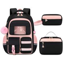 3pcs/Set Girls Backpack - Middle School Backpack With Handbag And Pencil Case, 15.6 Inch Laptop Backpack, Casual Minimalist Multi-Pocket Design With Plush Ball Pendant, Back To School Essential, Suitable For School And Travel - Simple 3-piece Set - View 18