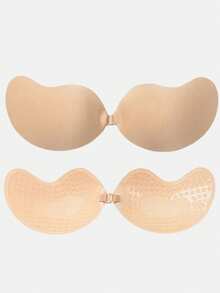 4 Pairs Of Apricot/Black Adhesive Bras, Reusable Strapless Bras, All-Season Invisible Strapless Bras, Push-Up Adhesive Bras, Summer Outfits For Women, Women's Dresses, Elegant Styles, Vacation Essentials - Multicolor - View 36