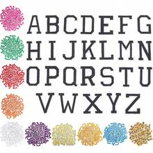 26/78 件 3.8 厘米/1.5 英寸刺绣英文字母熨烫/缝制补丁，服装配饰，夹克，帽子，书籍，背包 - DIY 刺绣贴花 - 多色 - 查看 1