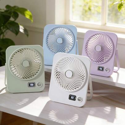 AOYI مروحة مكتب قابلة للطي 199 درجة قابلة للتعديل، مروحة طاولة محمولة، مع حامل حائطي، بطارية 500 مللي أمبير قابلة للتعديل، ضروريات الصيف للمكياج والعمل والدراسة والطهي والرموش، مراوح USB شخصية للمنزل والمكتب والمدرسة والشقة وغرفة الدراسة والفناء