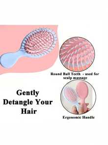 1个/5个/10个装 马卡龙气垫美发梳，小巧便携按摩美发梳，可爱气垫梳，气垫刷，美发梳 - 彩色 - 查看 8