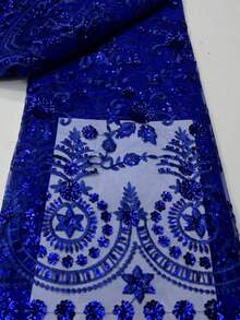 Vải ren đính sequin cao cấp kiểu châu Phi, dài 5 thước Anh/mảnh, chất liệu mềm mại và thân thiện với da, vải ren đính sequin thêu kiểu Pháp Nigeria cổ điển năm 2026, thích hợp cho váy dự tiệc, váy cưới, đồ thủ công DIY, nhiều màu sắc để lựa chọn. - A - Xem 11