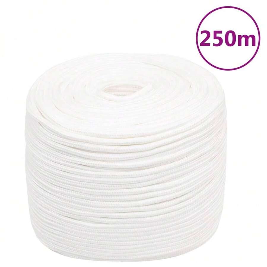 vidaXL Bootsseil Weiß 8 mm 250 m Polypropylen Gartenseil, DIY-Projekte mit gedrehtem Seil für drinnen und draußen, Gartenseilbinden, Gartendekorationen, Partys, Boote im Freien - A - Übersicht 1