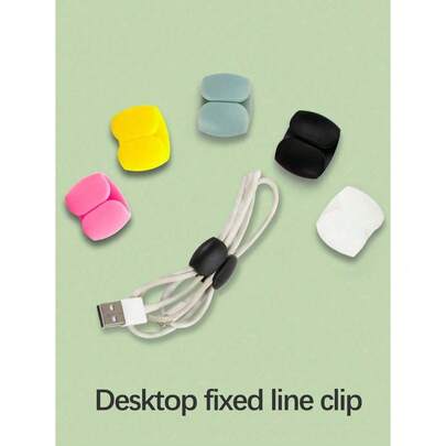 مجموعة 10/20/30/50 قطعة من مشابك تنظيم الكابلات متعددة الوظائف بألوان عشوائية، مشابك لف الكابلات متعددة الوظائف، مناسبة لتنظيم وإدارة كابلات البيانات وسماعات الأذن وكابلات الشحن