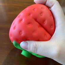 Large Strawberry Soft Toy - Slow-Rebound Fruit Stress-Relief Toy, Fun Sensory Comfort Toy, Home Decoration Interactive Prize,, Thanksgiving, Birthday Party, Toy, Strawberry RRWQ - Red - View 4
