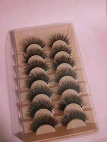 7对自然蓬松的假睫毛 - 橘色 - 查看 5