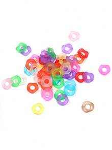 20pcs Random Color Acrylic Resin Hexagon Large Hole Wavy Edge Stacking Beads, Suitable For Pens, Macaron Spacer Beads, Keychains, DIY Earrings, Necklaces And Jewelry Accessories, 3 Designs Provided - Multicolor - View 9