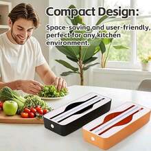 1 pieza Cortador multifuncional de doble uso para película de envoltura, aluminio y papel, que permite cortar fácilmente dos materiales a la vez - Ver 3